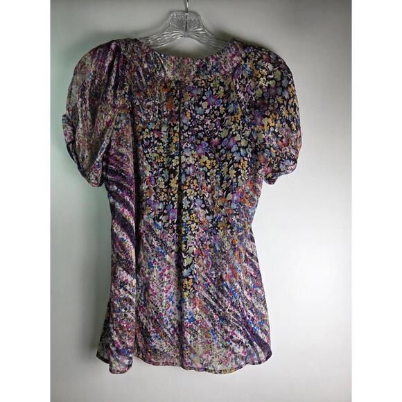 Roz & Ali Women's Small Cold Shoulder Blouse Flutter Sleeve Lined - Picture 6 of 9